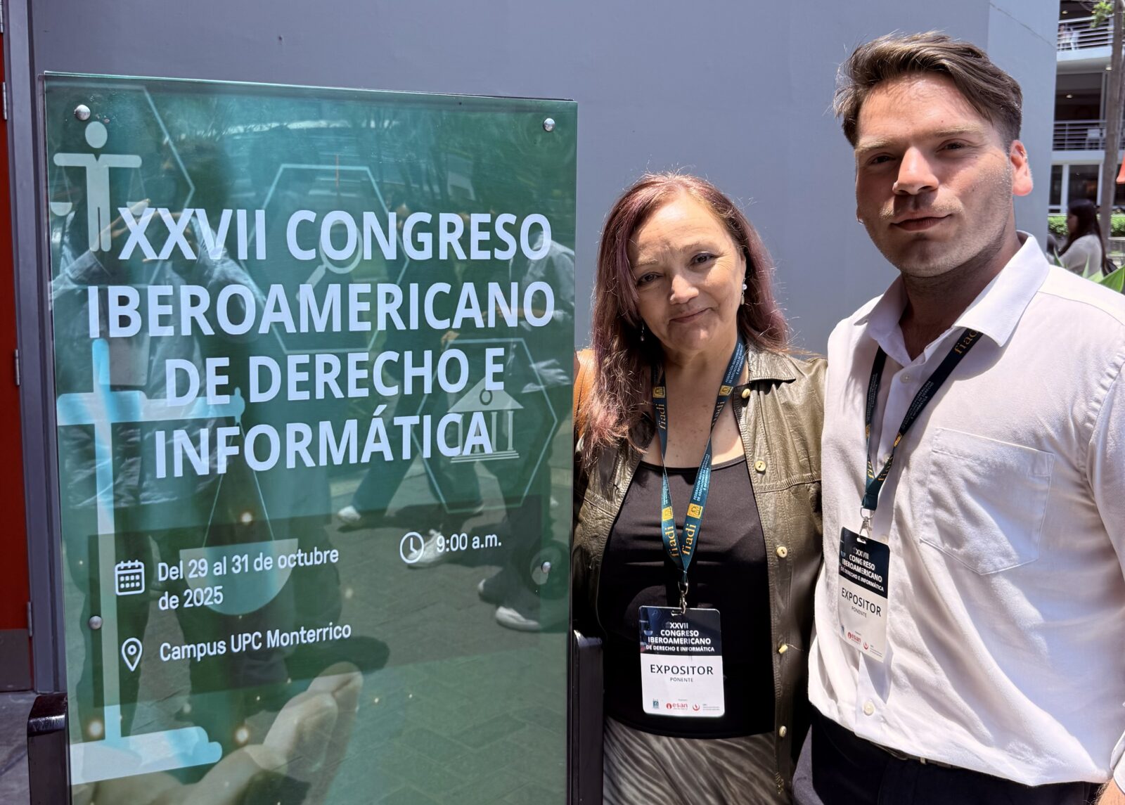Vicedecana Patricia Reyes y profesor Rafael Ríos exponen en XXVII Congreso Iberoamericano de Derecho e Informática en Lima